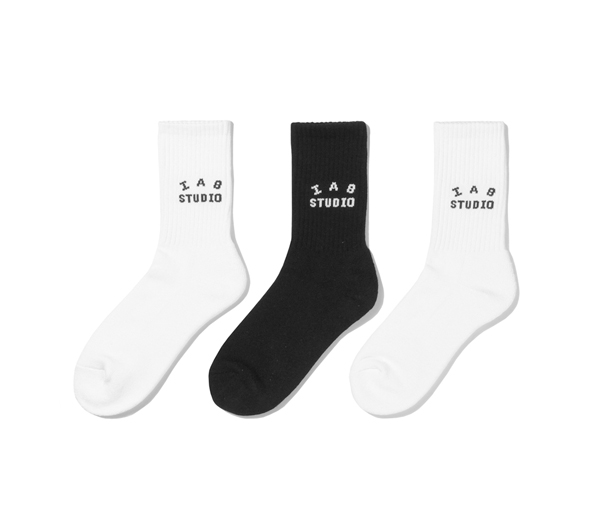 아이앱 스튜디오 양말 세트(3pcs) / IAB STUDIO WHITE & BLACK Socks (3pcs)
