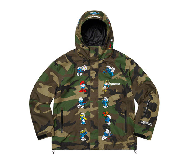 슈프림 스머프 고어텍스 쉘 자켓 카모 / Supreme Smurfs GORE-TEX Shell Jacket Woodland Camo