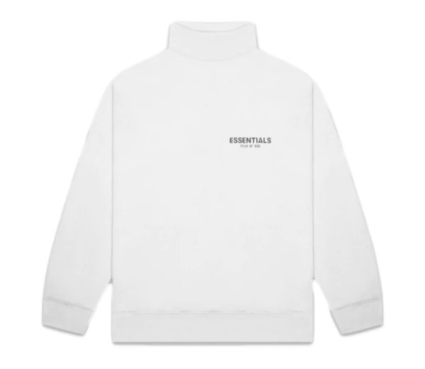 피어오브갓 에센셜 풀오버 목넥 스웻셔츠 화이트 / FEAR OF GOD ESSENTIALS Pull-over Mockneck Sweatshirt White