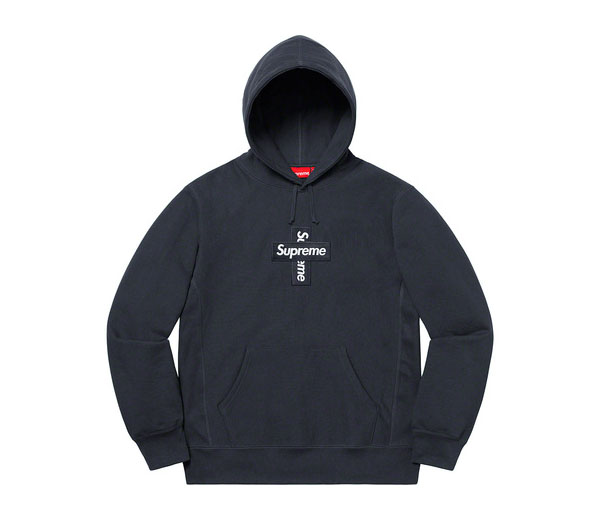 슈프림 크로스 박스로고 후드 스웻셔츠 네이비 / Supreme Cross Box Logo Hooded Sweatshirt Navy