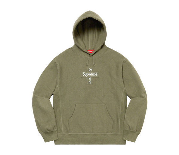 슈프림 크로스 박스로고 후드 스웻셔츠 라이트 올리브 / Supreme Cross Box Logo Hooded Sweatshirt Light Olive