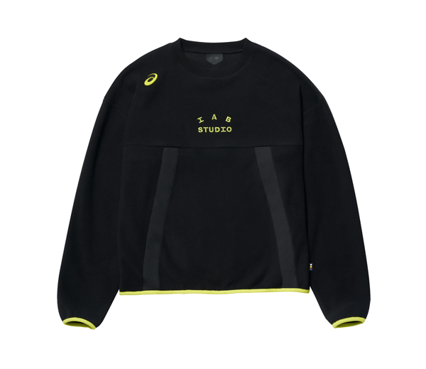 아식스 X 아이앱 스튜디오 플리츠 셔츠 블랙 / ASICS X IAB STUIO Fleece Shirt Black